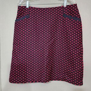 Talbots Navy & Red‎ Wool Blend Polka Dot Skirt Size 12